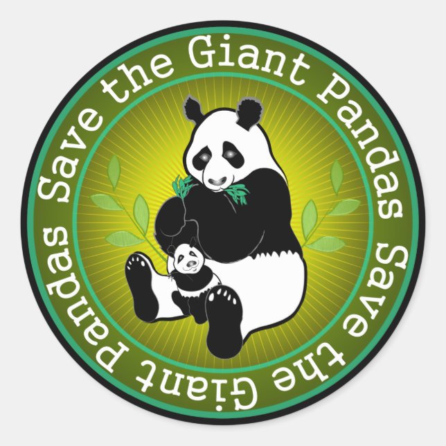Sticker Rond Sauvez les pandas géants (Devant)