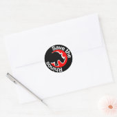 Sticker Rond Sauvez les rhinocéros rouges (Enveloppe)