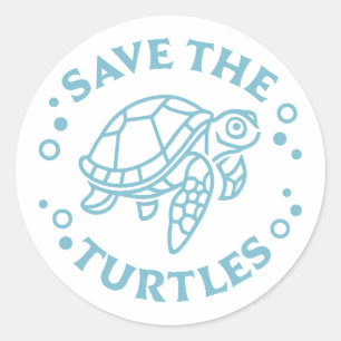 Sticker Rond Sauvez les tortues
