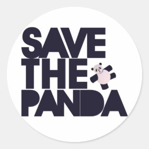 Sticker Rond Sauvez l'ours du Panda