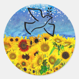 Sticker Rond Sauvez l'Ukraine !