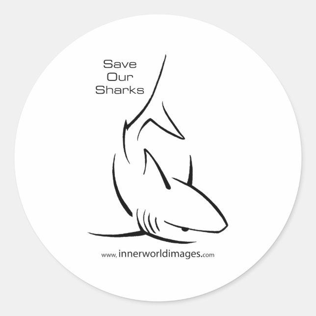 Sticker Rond Sauvez nos requins (Devant)