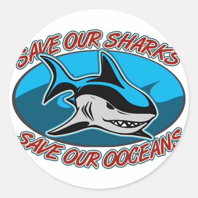 Sticker Rond Sauvez nos requins (Devant)