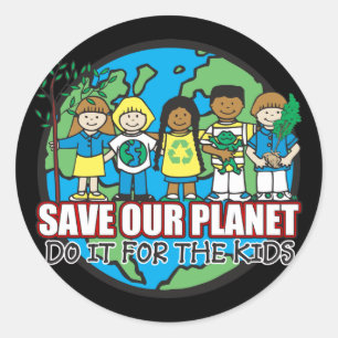 Sticker Rond Sauvez notre planète