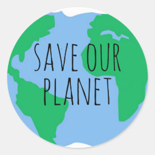 Sticker Rond Sauvez notre planète - Terre