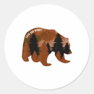 Sticker Rond Sauvez notre Woods De l'environnement Protection O