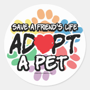 Sticker Rond Sauvez un ami adoptent un animal familier