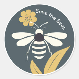 Sticker Rond Sauvons l'autocollant des abeilles