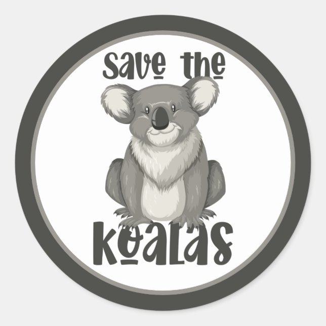 Sticker Rond Sauvons l'autocollant Koalas (Devant)