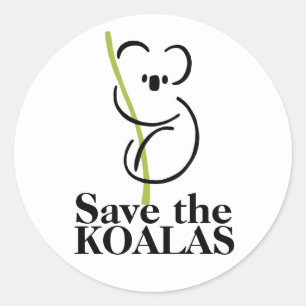 Sticker Rond Sauvons l'autocollant Koalas