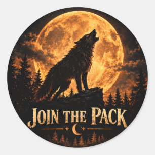 Sticker Rond Savage Moon Soirée Halloween Loup-Garou