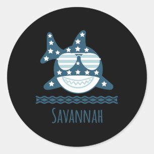 Sticker Rond Savannah Georgia Nautical Coastal Fishing Bateau