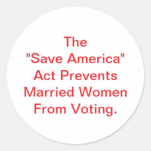 Sticker Rond Save America Act est dangereux Hankamer Artjunkhau