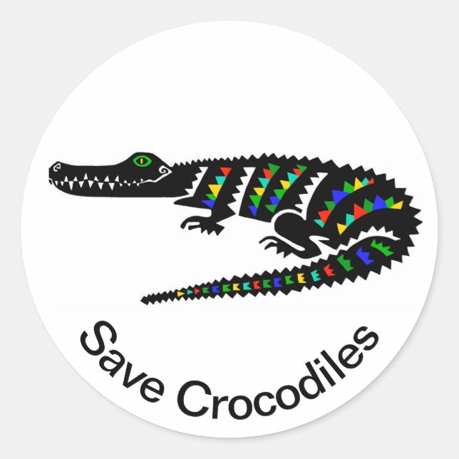 Sticker Rond Save CROCODILES Conservation - Faune - États-Unis (Devant)
