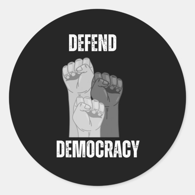 Sticker Rond Save Democracy 2025 Design 2 (Devant)