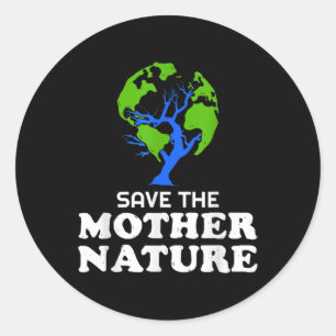 Sticker Rond Save Earth Planète Animal Welfare De l'environneme