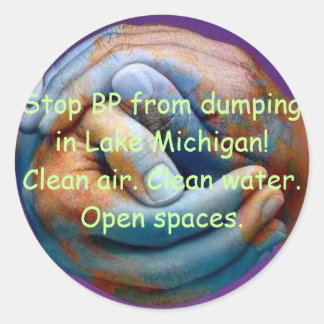 Sticker Rond Save Lake Michigan