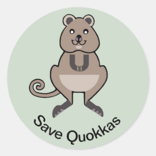 Sticker Rond Save QUOKKAS - Animal en voie de disparition - Mar