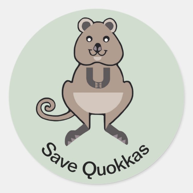 Sticker Rond Save QUOKKAS - Animal en voie de disparition - Mar (Devant)
