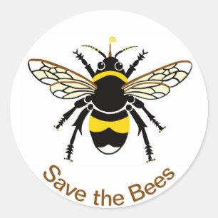 Sticker Rond Save the BEES -Conservation - Espèces en voie de d