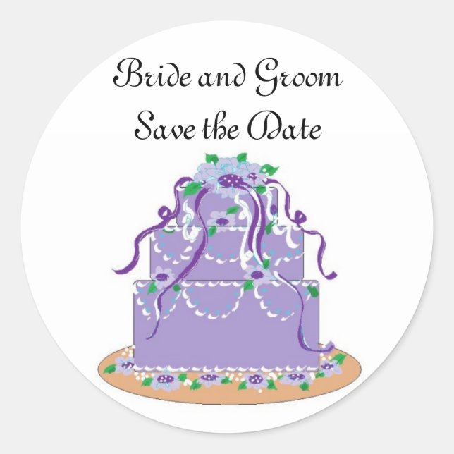 Sticker Rond "Save the date" pour mariage (Devant)