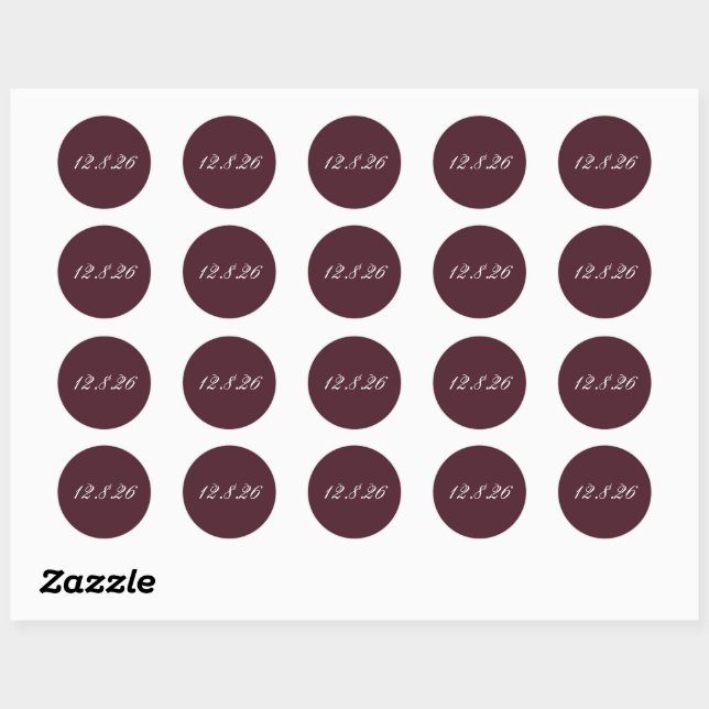 Sticker Rond Save the Date Wedding Date Envelope Seals (Feuille)