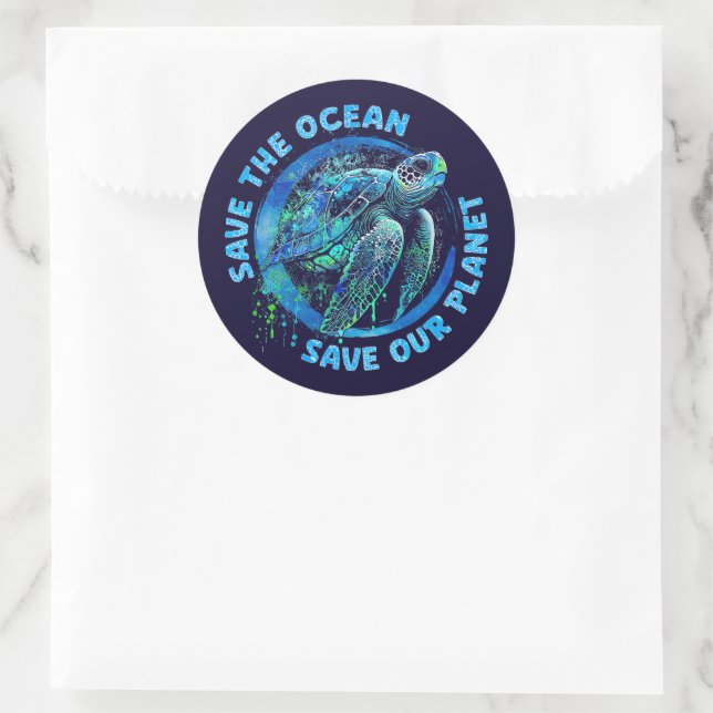 Sticker Rond Save The Planet (Sac)