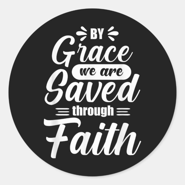 Sticker Rond Saved by Grace (Devant)
