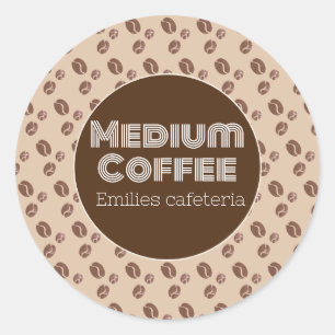 Sticker Rond Saveur de café de type moyen Café Restaurant  