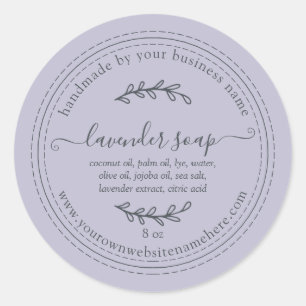 Sticker Rond Savon à la Lavande Fabriqué Artisanalement de Styl