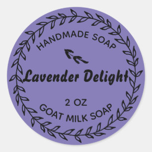 Sticker Rond Savon Artisanal Couronne Rustique de Campagne Lava