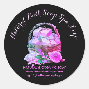 Sticker Rond Savon artisanal de spa à la lavande pour le bain
