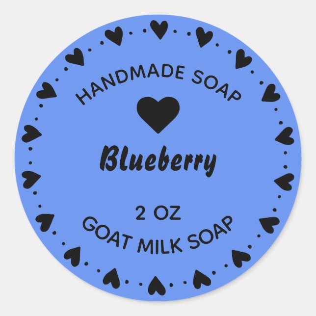 Sticker Rond Savon Artisanal Rustique Campagne Couronne de Coeu (Devant)