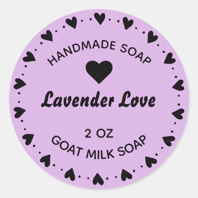 Sticker Rond Savon Artisanal Rustique Campagne Couronne de Coeu (Devant)