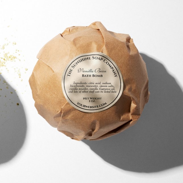 Sticker Rond Savon cosmétique à feuille de perle de style vinta (Créateur téléchargé)