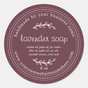 Sticker Rond Savon de lavande artisanale rustique Bourgogne
