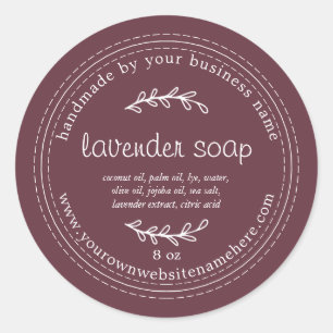 Sticker Rond Savon de lavande artisanale rustique Bourgogne