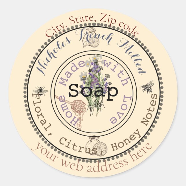 Sticker Rond savon personnalisable génial (Devant)