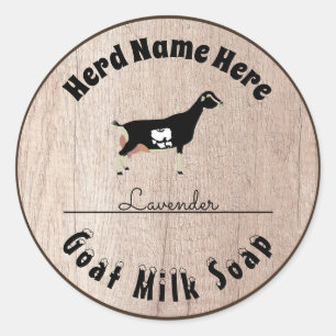 Sticker Rond Savon personnalisé de lait de chèvre LaMancha