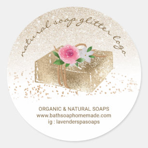 Sticker Rond Savon Produits Spas naturels faits maison