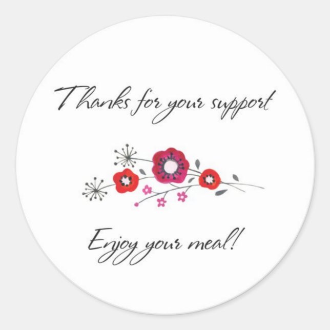 Sticker Rond Savourez Votre Repas (Devant)