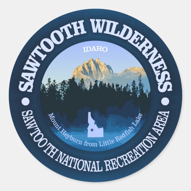 Sticker Rond Sawtooth Wilderness (Devant)