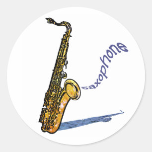 Sticker Rond Saxophone