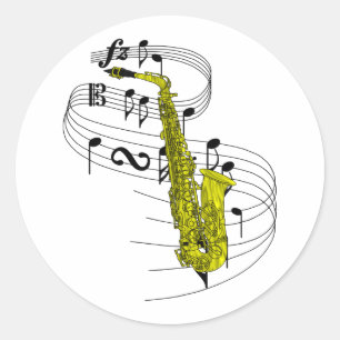 Sticker Rond Saxophone