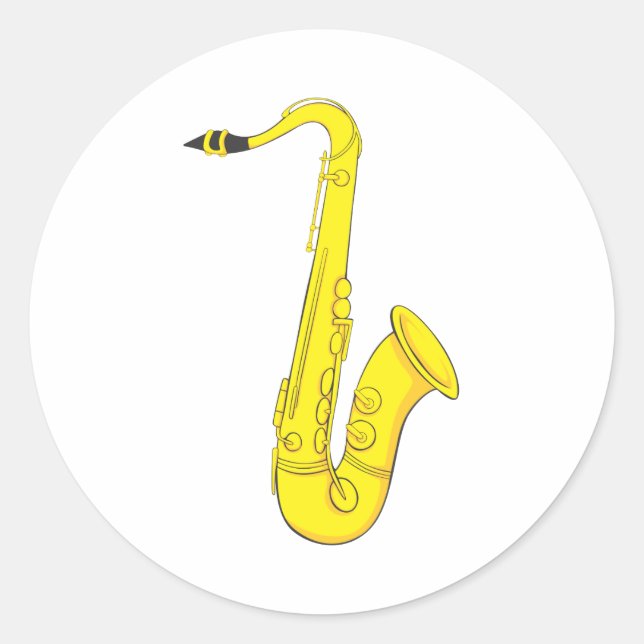 Sticker Rond Saxophone classique (Devant)