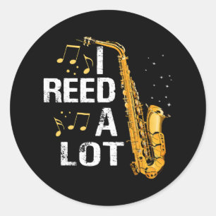 Sticker Rond Saxophone drôle