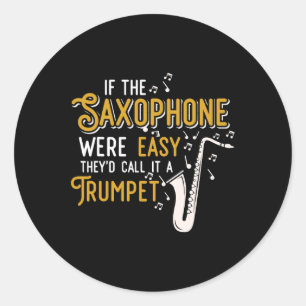 Sticker Rond Saxophone Trumpet Marching Band Jazz Musicien Cade