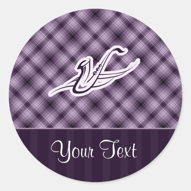 Sticker Rond Saxophone violet (Devant)