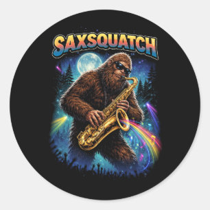 Sticker Rond Saxsquatch