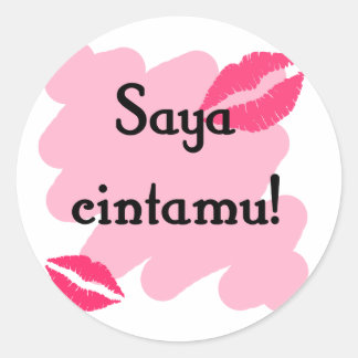 Sticker Rond Saya cintamu - Malaisien Je vous aime